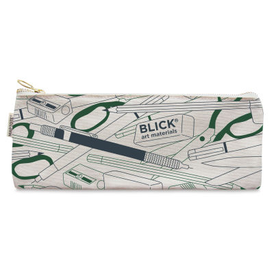 Blick Pencil Pouch by Maptote - Gray and Green (front of pouch)