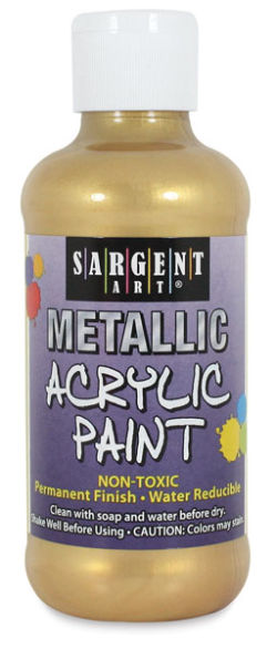 Sargent Art Liquid Metal Acrylics - Front of 8 oz bottle of Gold Paint
