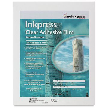 Open in modal - Inkpress Adhesive Clear Inkjet Film - 13" x 19", 20 Sheets