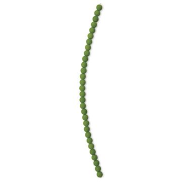 Open in modal - John Bead Czech Glass Preciosa Velvet Bead Strand - Round, Green, 6 mm