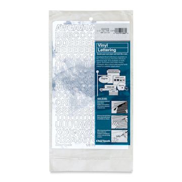 Open in modal - Chartpak Vinyl Letters – 1/2" Capital Letters, Metallic Silver - front of packaging