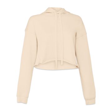 Open in modal - Bella + Canvas Cropped Fleece Hoodie - Heather Dust, Size Medium