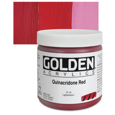 Golden Heavy Body Artist Acrylics - Quinacridone Red, 16 oz jar