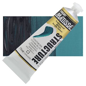 Open in modal - Matisse Structure Paint - South Ocean Blue, 75 ml tube and swatch