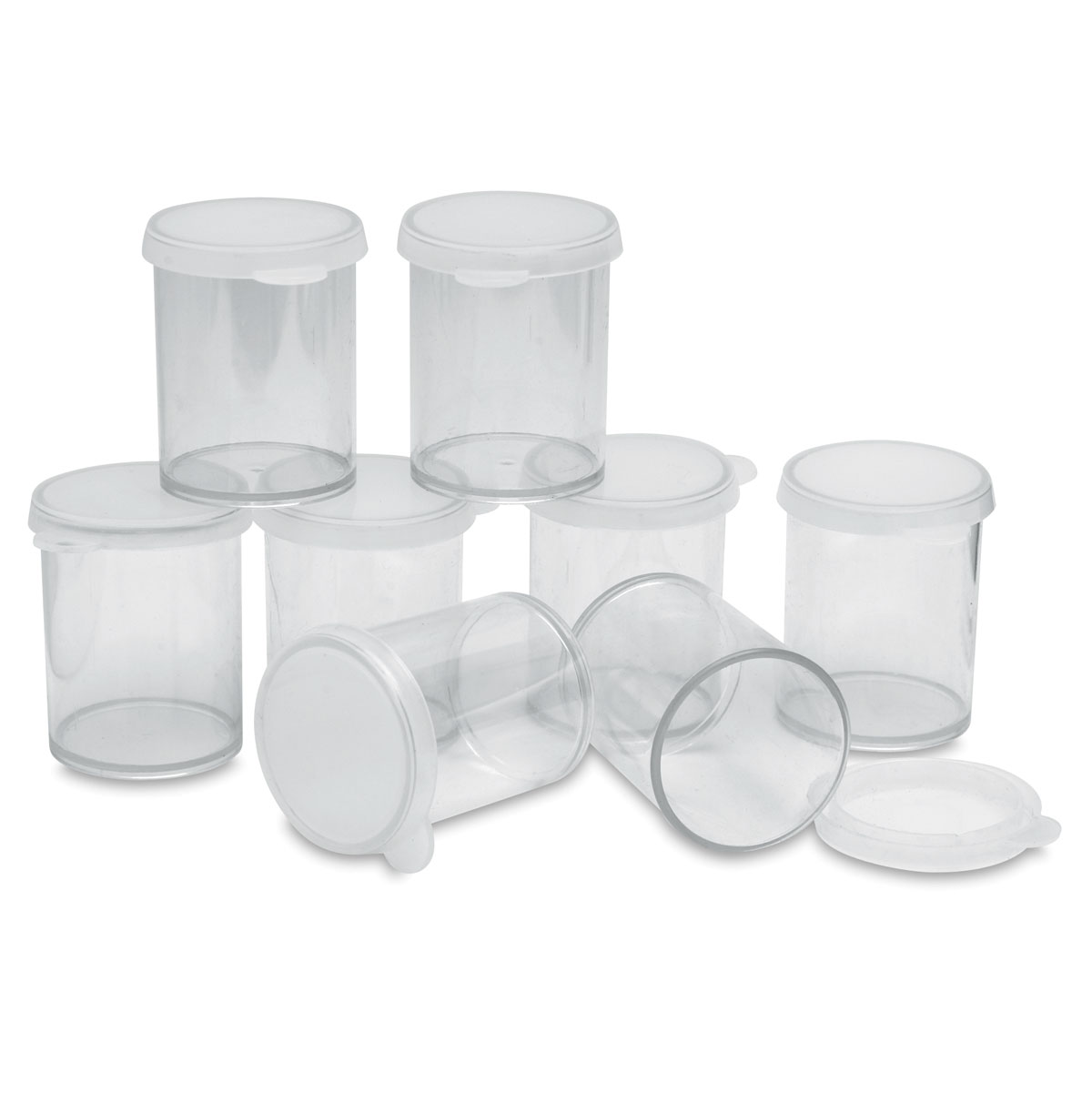 Richeson Clear Plastic Storage Container Multi-Pack - 3/4 oz, Removable Lid,  Pkg of 8