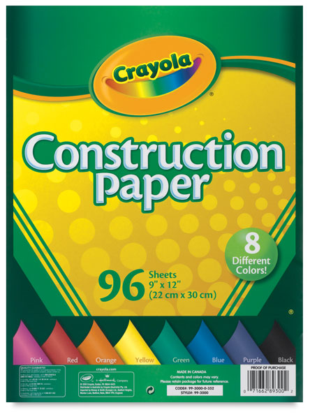 CONSTRUCTION PAPER PAD CRAYOLA 96 SHEETS ASSORTED COLORS CX99-3000
