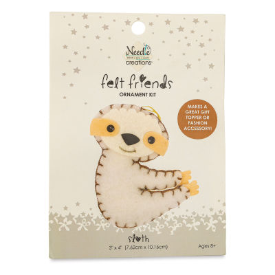 Needle Creations Felt Friends Sloth Ornament Kit (Front of packaging)