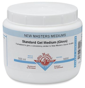 Open in modal - New Masters Acrylic Gel Mediums - Front of Gloss Standard Gel Medium Jar