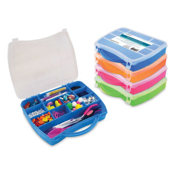 Craft Medley Organizer Box with Handle - Assorted Colors, 7-1/4" W x 9-1/4" L