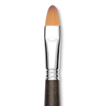 Open in modal - Escoda Prado Tame Synthetic Brush - Bright, Long Handle, Size 16 (Close-up of brush)