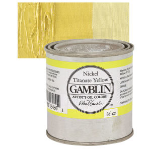 Gamblin Artist's Oil Color - Nickel Titanate Yellow, 8 oz can