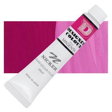 Open in modal - Nicker Designers Color Gouache - Magenta, 20 ml tube and swatch