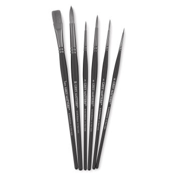 Richeson Grey Matters Brush Set of 6 Synthetic Acrylic Brushes