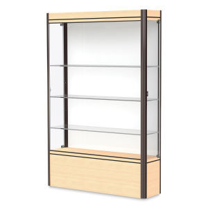 Waddell Contempo Series Display Case - White, Light Maple Base with Dark Bronze Frame, Full