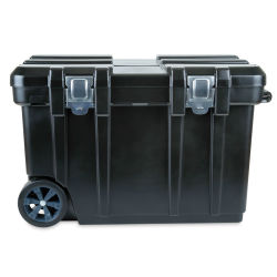 ArtBin Rolling Tool Chest - Side view, closed, showing latches and roller wheels