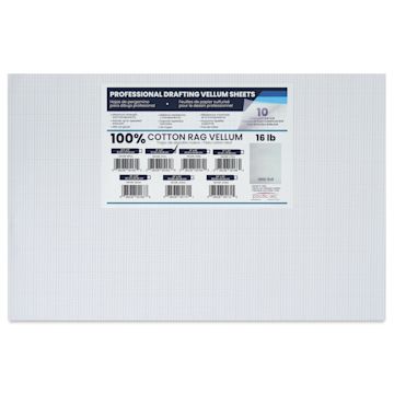 Open in modal - Pacific Arc Gridded Drafting Vellum Pack - 8 x 8 Grid, 11" x 17". Pkg of 10, packaging