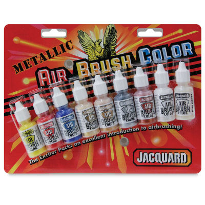 Jacquard Airbrush Paint Sets - Front of package of Metallic Exciter Set