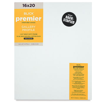 Blick Premier Stretched Cotton Canvas - Gallery Profile, Back-Stapled ...