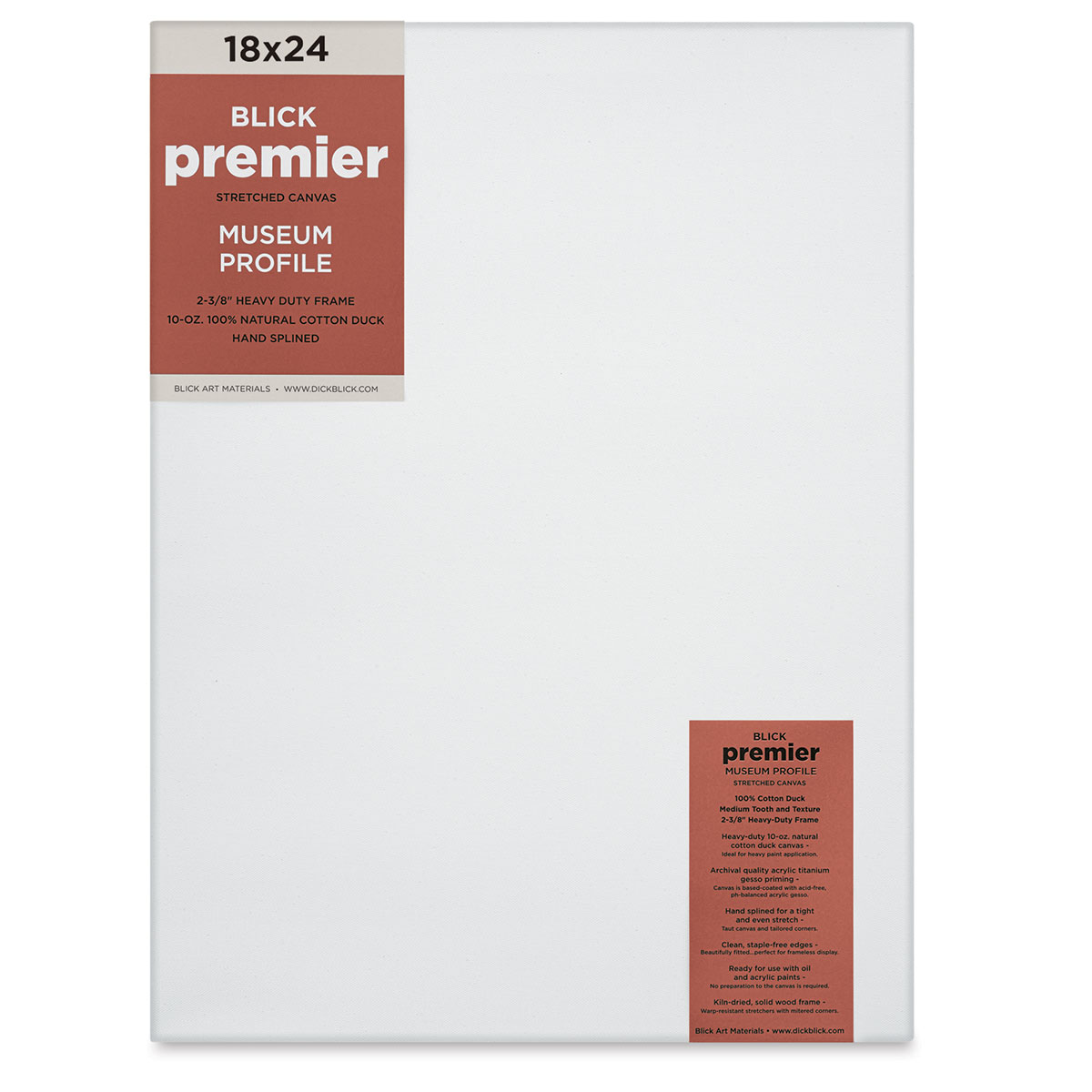 Blick Premier Stretched Cotton Canvas - Museum Profile, Splined, 18