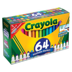 Crayola Washable Broadline Marker Set - Angled view of package of 64 markers
