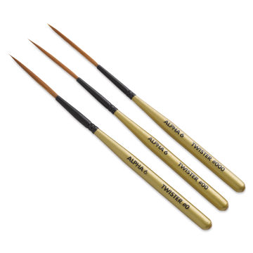 Alpha6 Synthetic Pinstriping Brushes - Twister, Set of 3
