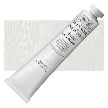 Open in modal - Winsor & Newton Artists' Oil Color - Titanium White, 200 ml tube and swatch