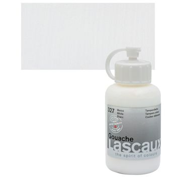Open in modal - Lascaux Acrylic Gouache - White, 85 ml bottle and swatch