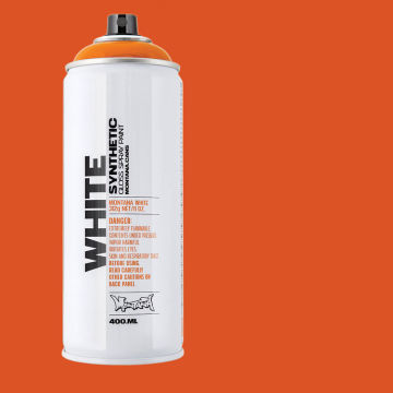 Montana White Spray Paint - Campari Orange, 400 ml, Spray Can with Swatch