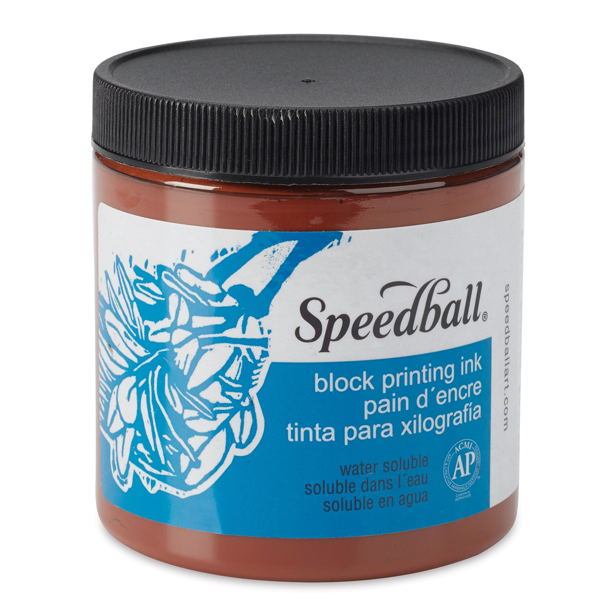 Speedball : Water-Soluble Block Ink : 75ml : Fluorescent Orange