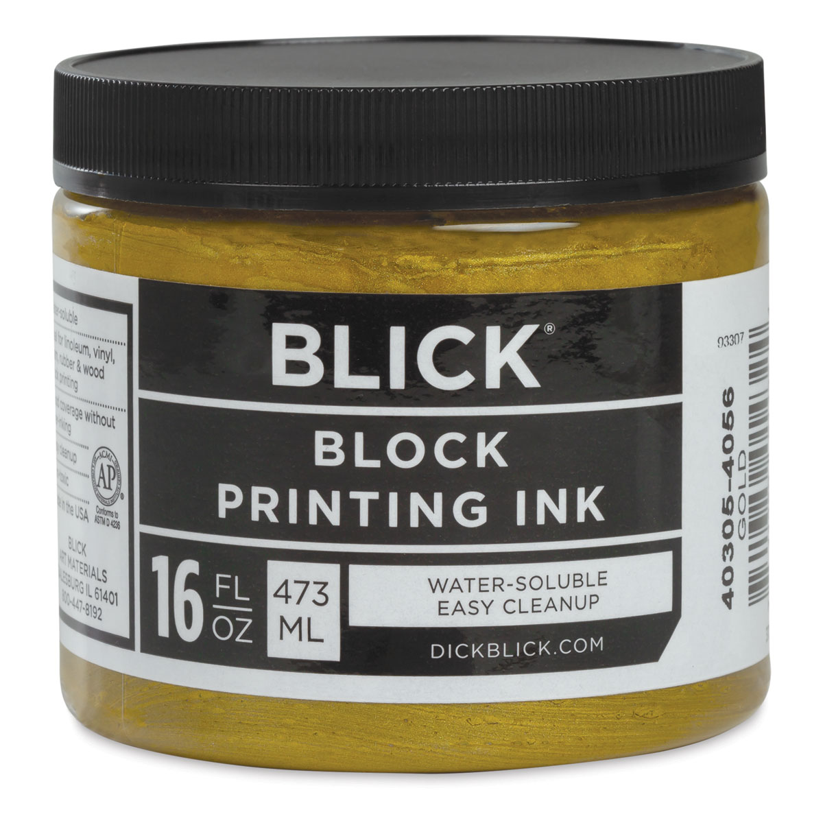 Blick Water-Soluble Block Printing Ink - Black, 2.5 oz Tube