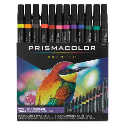 Prismacolor Premier Dual-Ended Art Marker Set - Primary/Secondary Colors, Set of 12