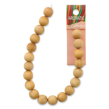 John Bead Aromatic Wooden Beads - 10 mm Cedar Beads on carded package
