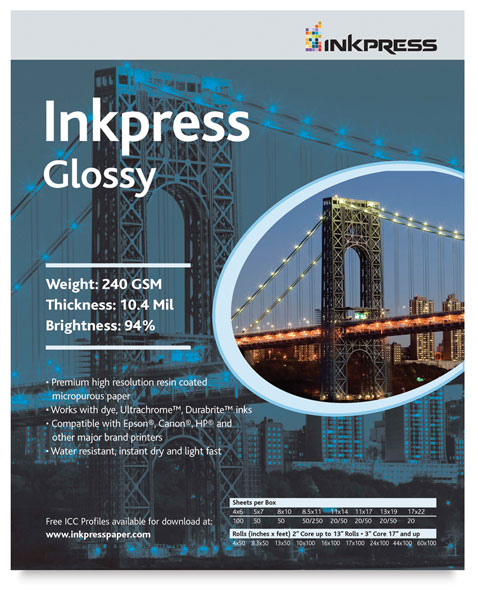 Inkpress Inkjet Papers - 8-1/2" X 11", Glossy, 50 Sheets | BLICK Art ...