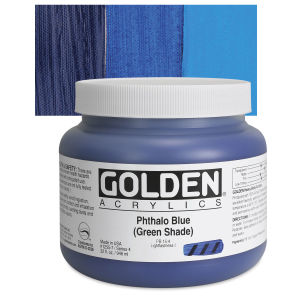 Golden Heavy Body Artist Acrylics - Phthalo Blue (Green Shade), 32 oz Jar