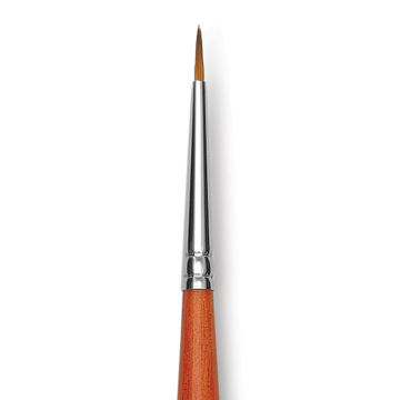 Raphael Golden Kaerell Brush - Round, Long Handle, Size 4, close-up