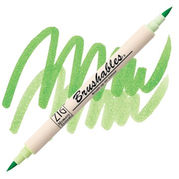 Open in modal - Zig Brushables Dual Tip Marker - Cool Cucumber marker and swatch