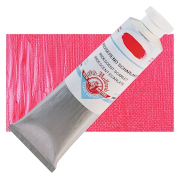 Open in modal - Old Holland New Masters Classic Acrylic Paint - Iridescent Scarlet, 60 ml tube and swatch