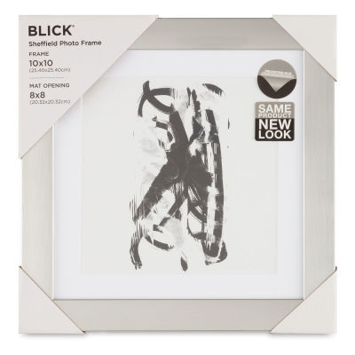 Blick Sheffield Frame-Silver w/ White Mat, 10” x 10" (In packaging)