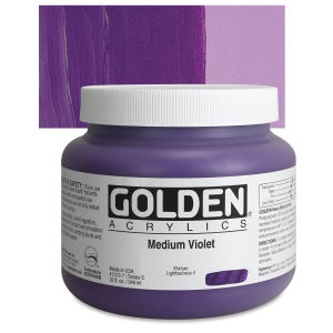 Golden Heavy Body Artist Acrylics - Medium Violet, 32 oz Jar