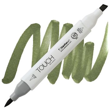 Open in modal - ShinHan Touch Twin Brush Marker - Leather Brown BR112 marker and swatch