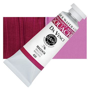 Open in modal - Da Vinci Professional Gouache - Magenta, 37 ml tube and swatch