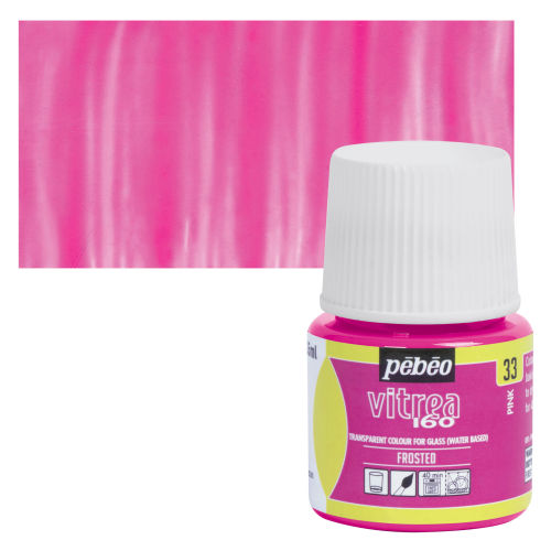 Pebeo Vitrea 160 Glass Paint - Pink, Frosted, 45 ml bottle