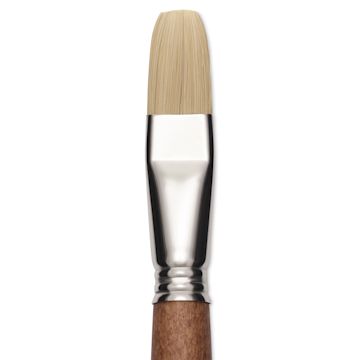 Open in modal - Escoda Futura Synthetic Bristle Brush - Series 5424, Flat, Size 18, Long Handle, close-up