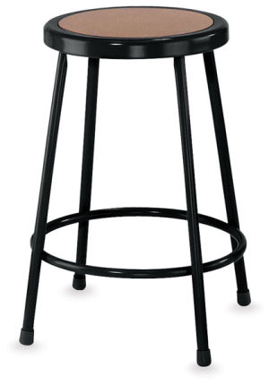 National Public Seating Corp Black Fixed Height Stool shown