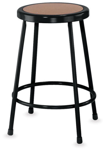 Open in modal - National Public Seating Corp Black Fixed Height Stool shown