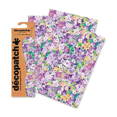 DecoPatch Papers - Purple Floral, Package of 3, 12" x 16"
