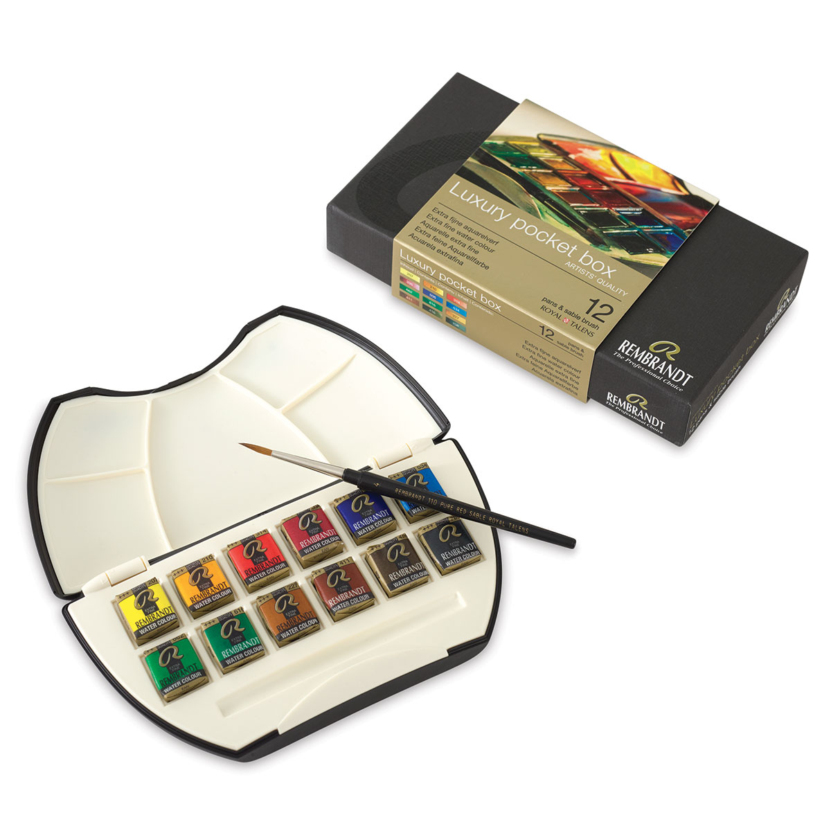 Van Gogh Watercolor Paint Set, Plastic Pocketbox, 12-Half Pan Vibrant  Colors Selection
