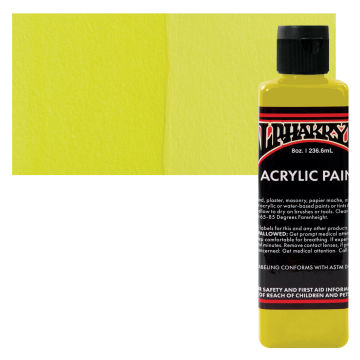 Alpha6 Alphakrylic Acrylic Paint - Alpha Yellow, 8 oz (swatch and bottle)