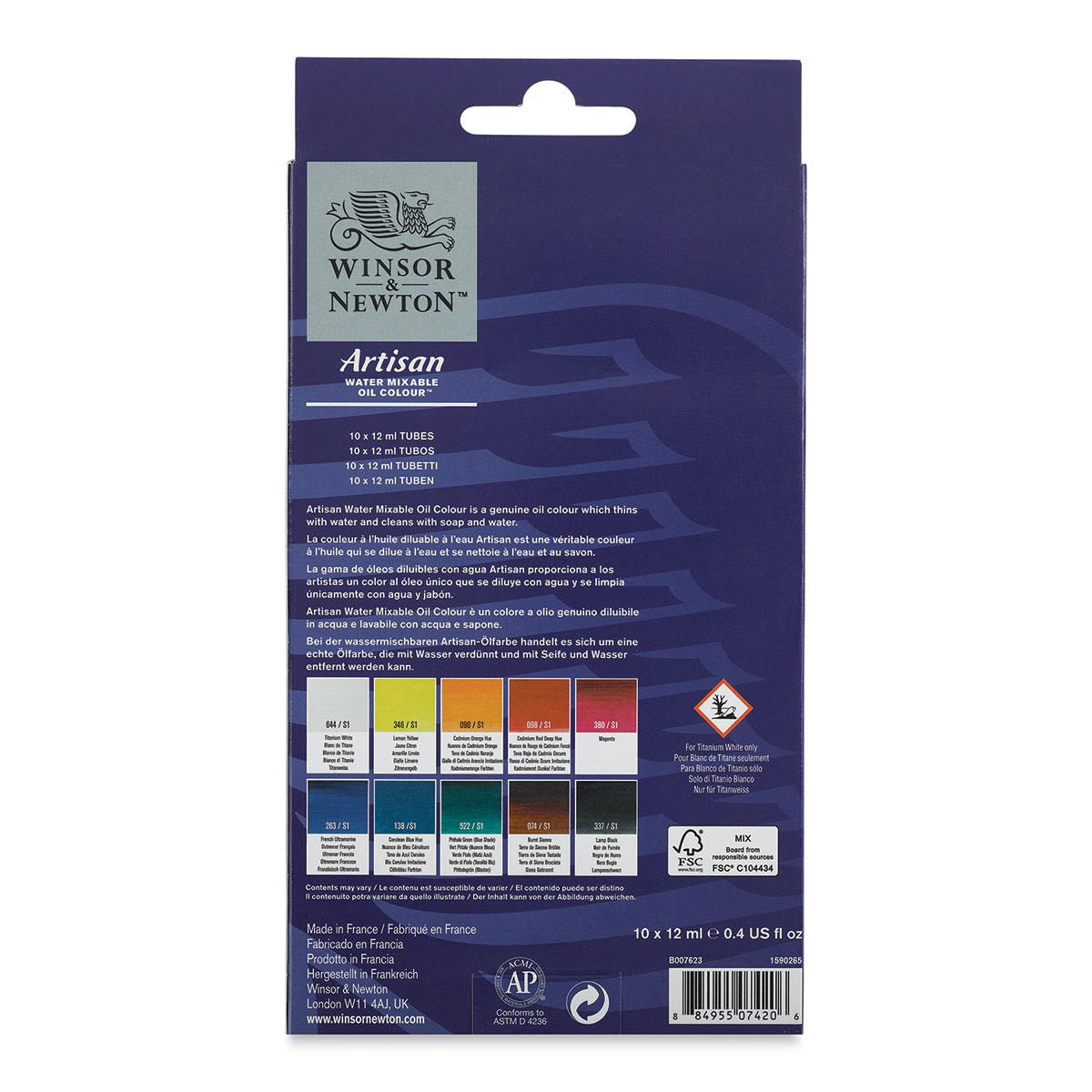 Winsor & Newton Artisan Water Mixable Oil Paint - Titanium White, 200 ml  tube