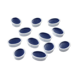 Prang Semi-Moist Watercolor Pans - Set of 12 Refill Pans, Blue, Oval